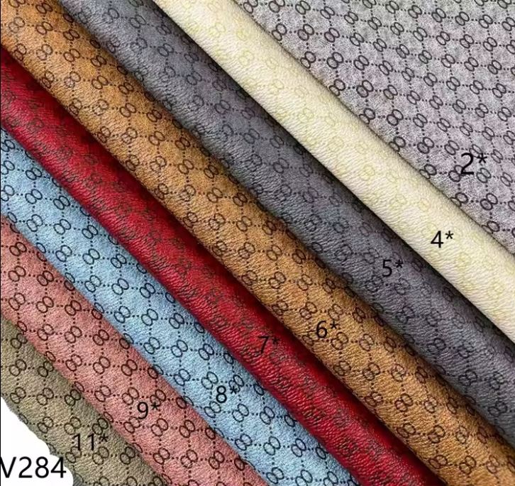 V284 المنسوجات والجلود الفاخرة نمط العلامة التجارية البلاستيكية والجلود النسيج لحقائب الأحذية